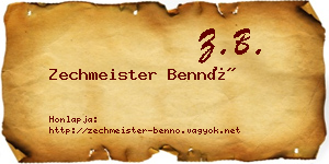 Zechmeister Bennó névjegykártya
